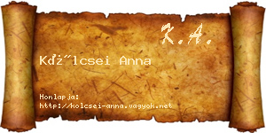 Kölcsei Anna névjegykártya